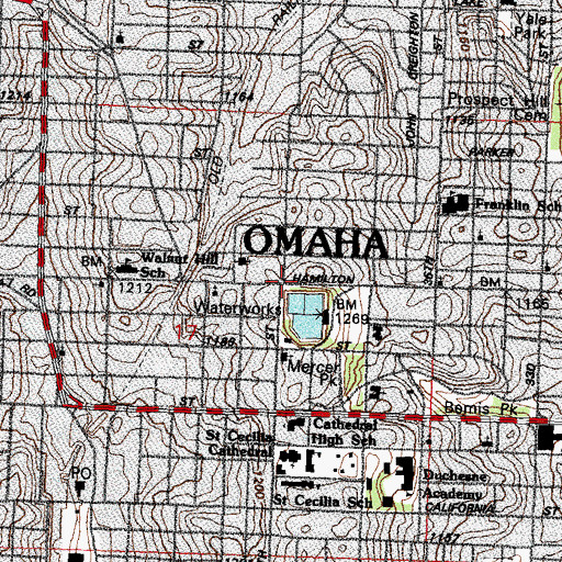 Topographic Map of Walnut Hill Park, NE