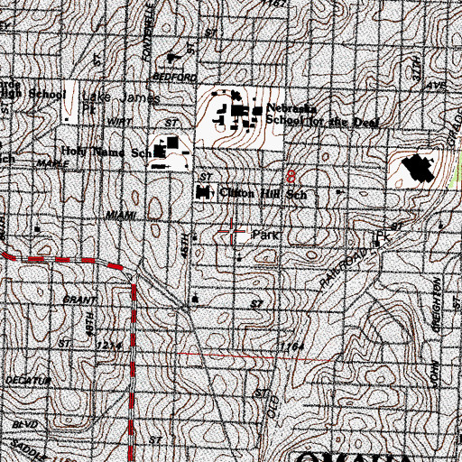 Topographic Map of Miami Playground, NE