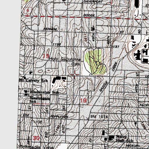 Topographic Map of Myott Park, NE