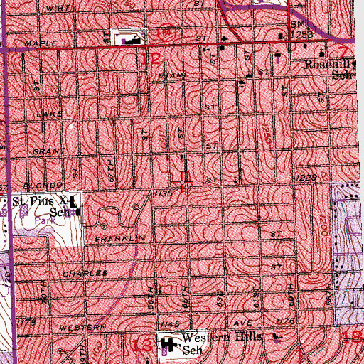 Topographic Map of Lions Park, NE