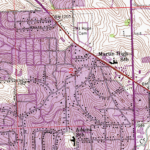 Topographic Map of Keystone Park, NE