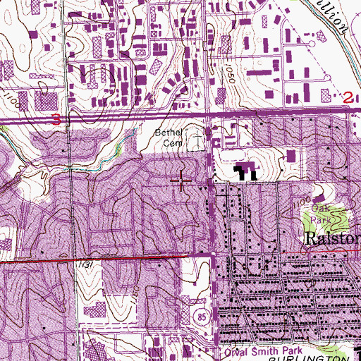 Topographic Map of Mockingbird Heights Park, NE