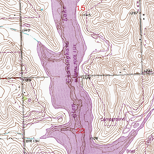Topographic Map of Cunningham Lake Park, NE