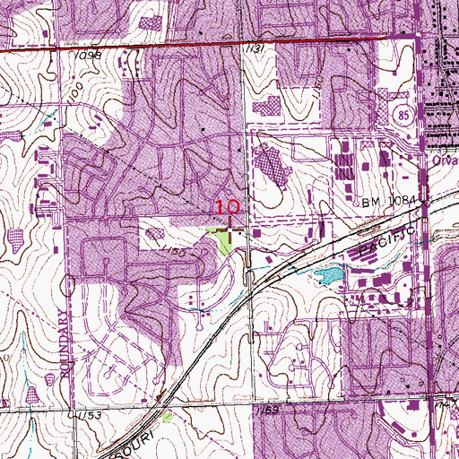 Topographic Map of Bay Meadows Park, NE