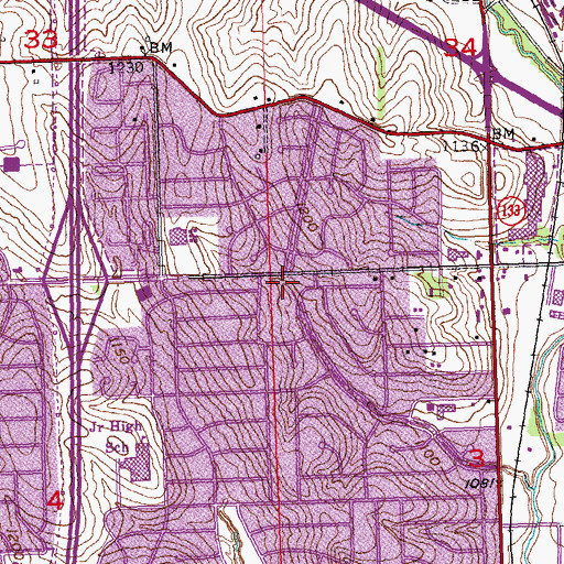 Topographic Map of Tomahawk Hills Park, NE