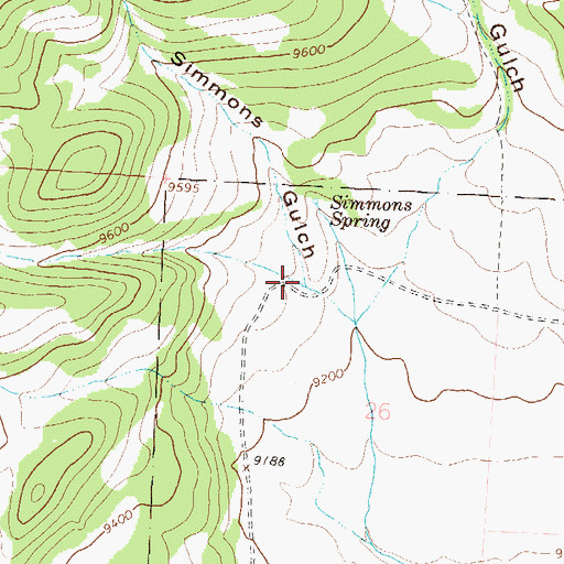 Topographic Map of Simmons Gulch, CO