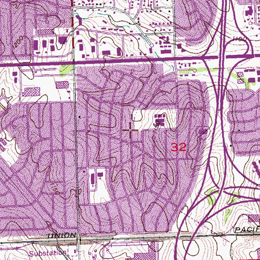Topographic Map of Prairie Lane Park, NE