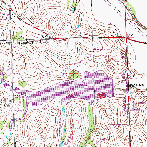 Topographic Map of Standing Bear Lake Park, NE