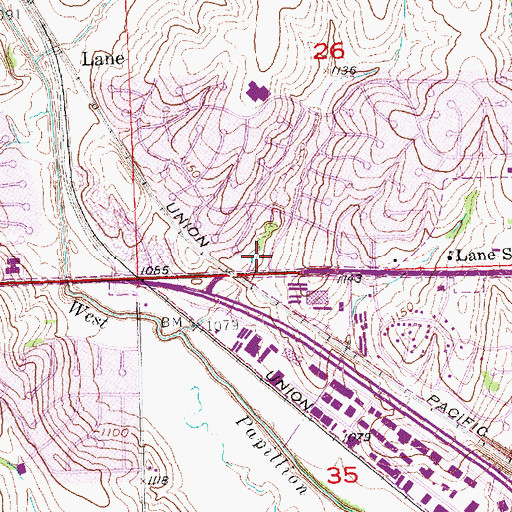 Topographic Map of Harvey Oaks Park, NE