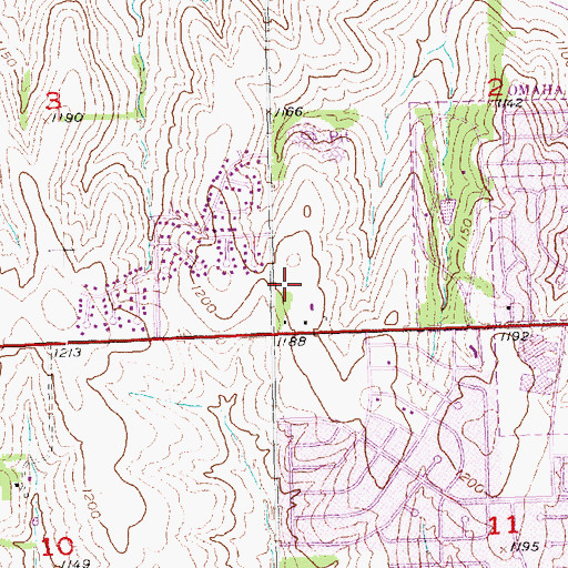 Topographic Map of Walnut Grove Park, NE