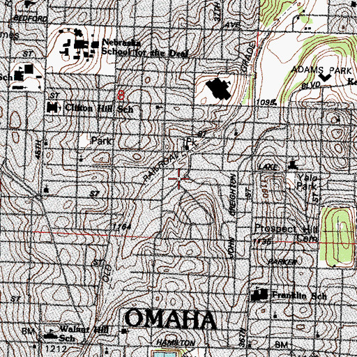 Topographic Map of Erskine Park, NE