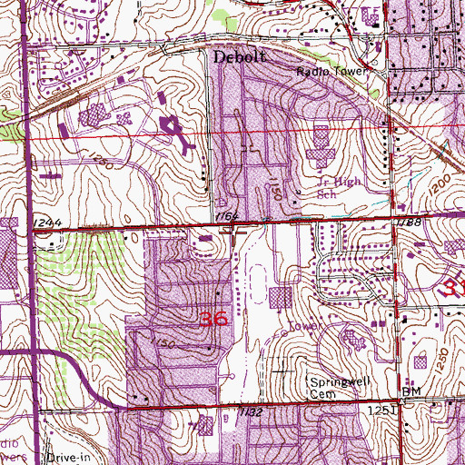Topographic Map of Country Club Manor Park, NE