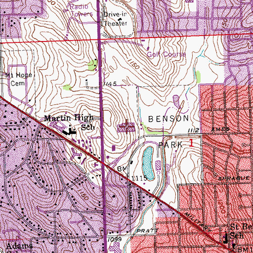 Topographic Map of North Park Shopping Center, NE