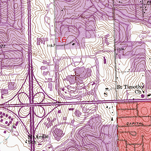 Topographic Map of Westroads Mall, NE