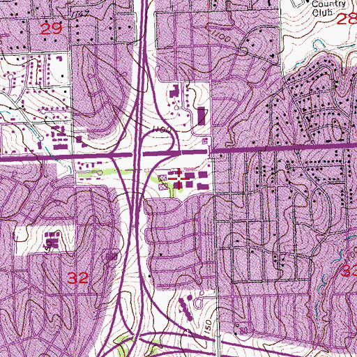 Topographic Map of Rockbrook Village Shopping Center, NE