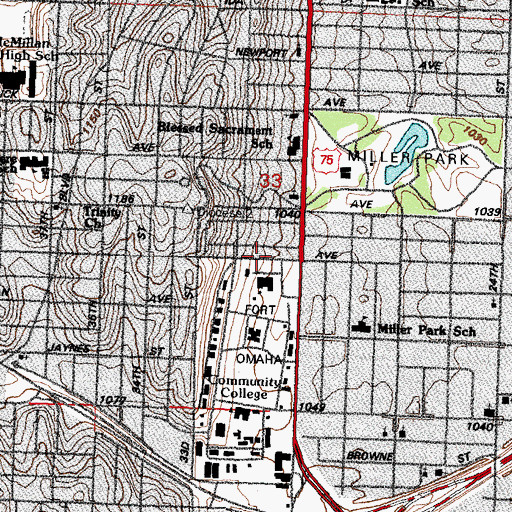 Topographic Map of Campus Managers Office-Instructional Building, NE