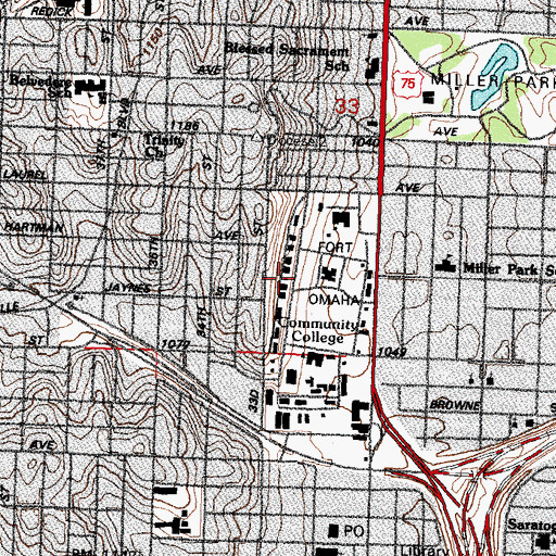 Topographic Map of Residence Halls, NE