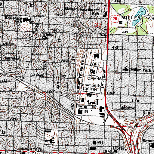 Topographic Map of Teaching Learning Center, NE