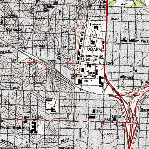 Topographic Map of Auto Body Program Building, NE
