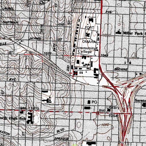 Topographic Map of Construction Technology Building, NE