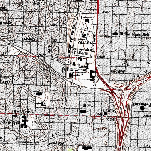 Topographic Map of Facilities Management Building, NE