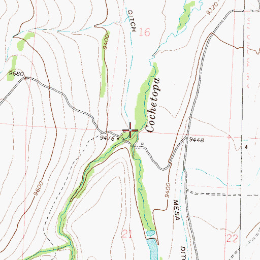 Topographic Map of Pauline Creek, CO