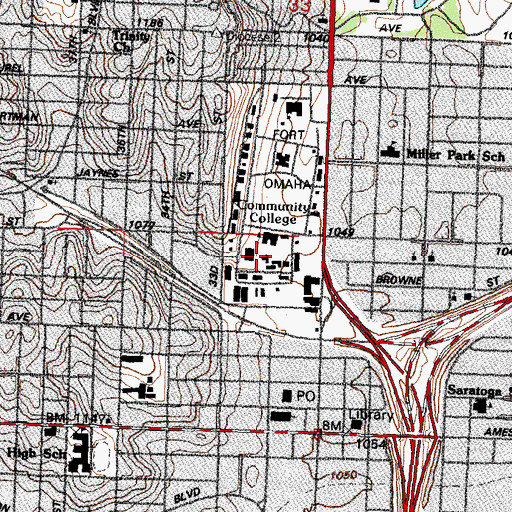 Topographic Map of Horticulture Classrooms and Lab, NE