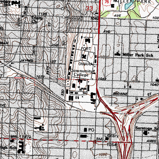 Topographic Map of Administration Building, NE
