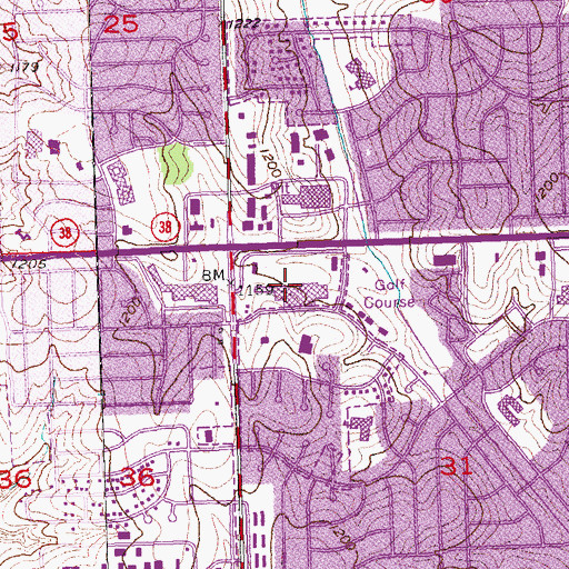 Topographic Map of Montclair Shopping Center, NE