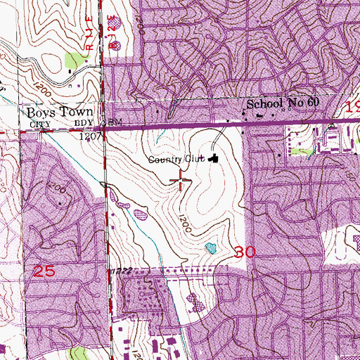 Topographic Map of Highland Country Club, NE