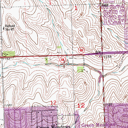 Topographic Map of Eagle Run Golf Course, NE