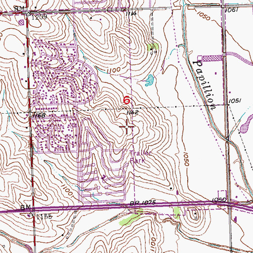 Topographic Map of Knolls Golf Course, NE