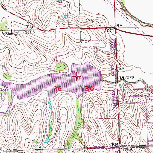 Topographic Map of Papio Dam Site Sixteen Park, NE