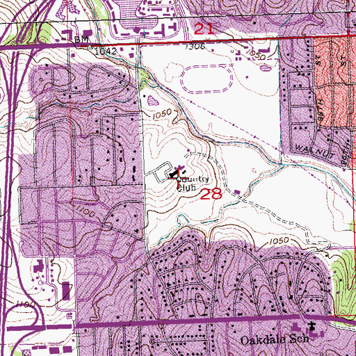 Topographic Map of Happy Hollow Country Club, NE