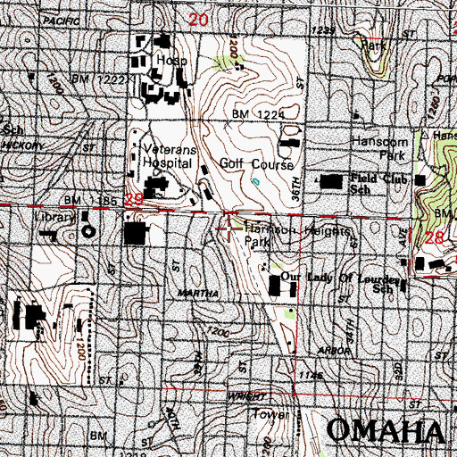 Topographic Map of Harrison Heights Park, NE