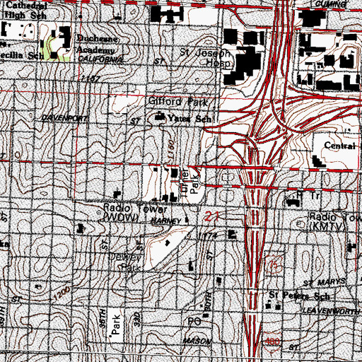 Topographic Map of Turner Park, NE