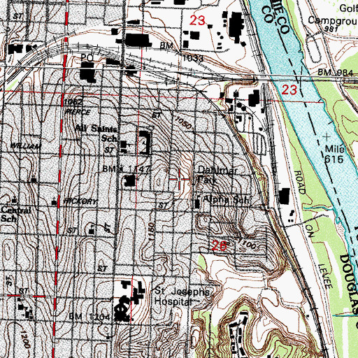 Topographic Map of Dahlman Park, NE