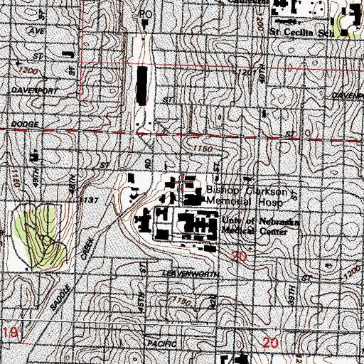 Topographic Map of Kiewit Tower, NE