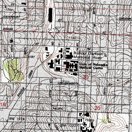 Topographic Map of University Hospital, NE
