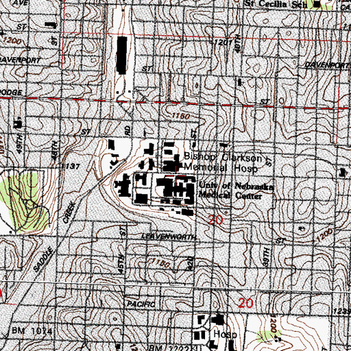 Topographic Map of Eppley Cancer Institute, NE