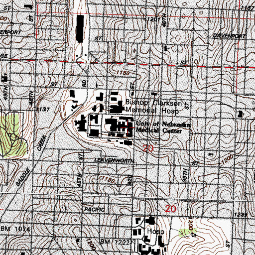 Topographic Map of Wittson Hall, NE