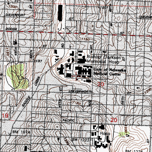 Topographic Map of Specialty Services Pavilion, NE