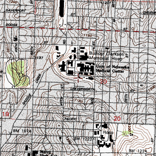 Topographic Map of Shackleford Hall, NE
