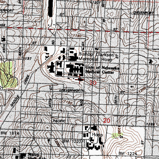 Topographic Map of Service Building, NE