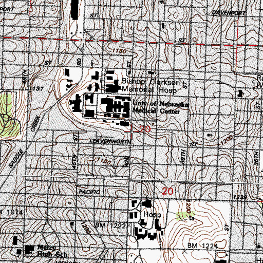Topographic Map of Hospital Finance Pavilion, NE