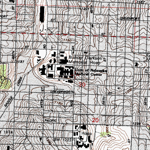 Topographic Map of Computing Services Building, NE
