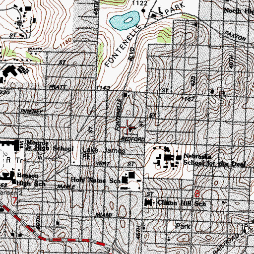 Topographic Map of Mount Sinai Baptist Church, NE