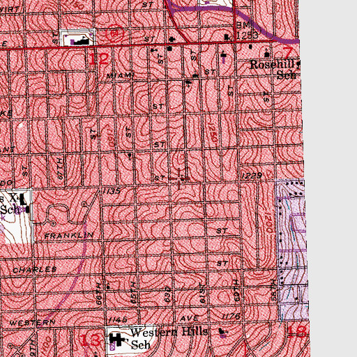Topographic Map of Highlands Missionary Baptist Church, NE