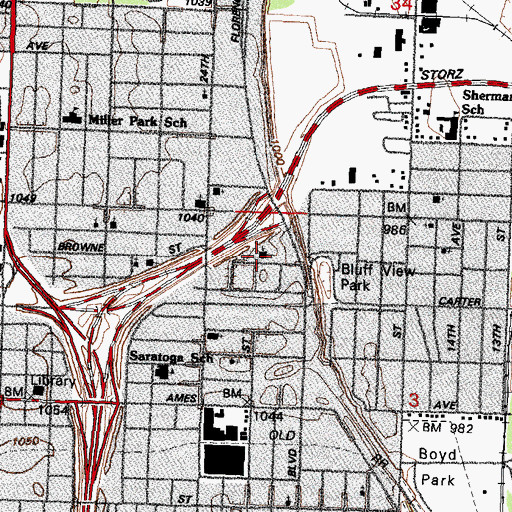Topographic Map of Bethlehem Baptist Church, NE