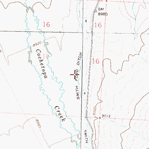 Topographic Map of Smith Ford Ditch, CO
